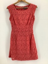 Coral Lace Cap Sleeve Dress - Apricot UK 10