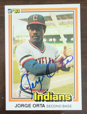 JORGE ORTA Signed 1981 Donruss #439 Cleveland Indians Card Autograph - Last One
