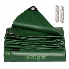 Heavy Duty PVC Tarp 18Mil Poly Cover Waterproof Tarpaulin Sun Shade Tent Cover