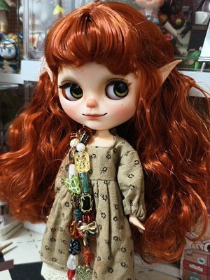 Custom Handmade Blythe Doll With Outfits Red Hair Elf Ears 1/6 BJD Dolls Gifts