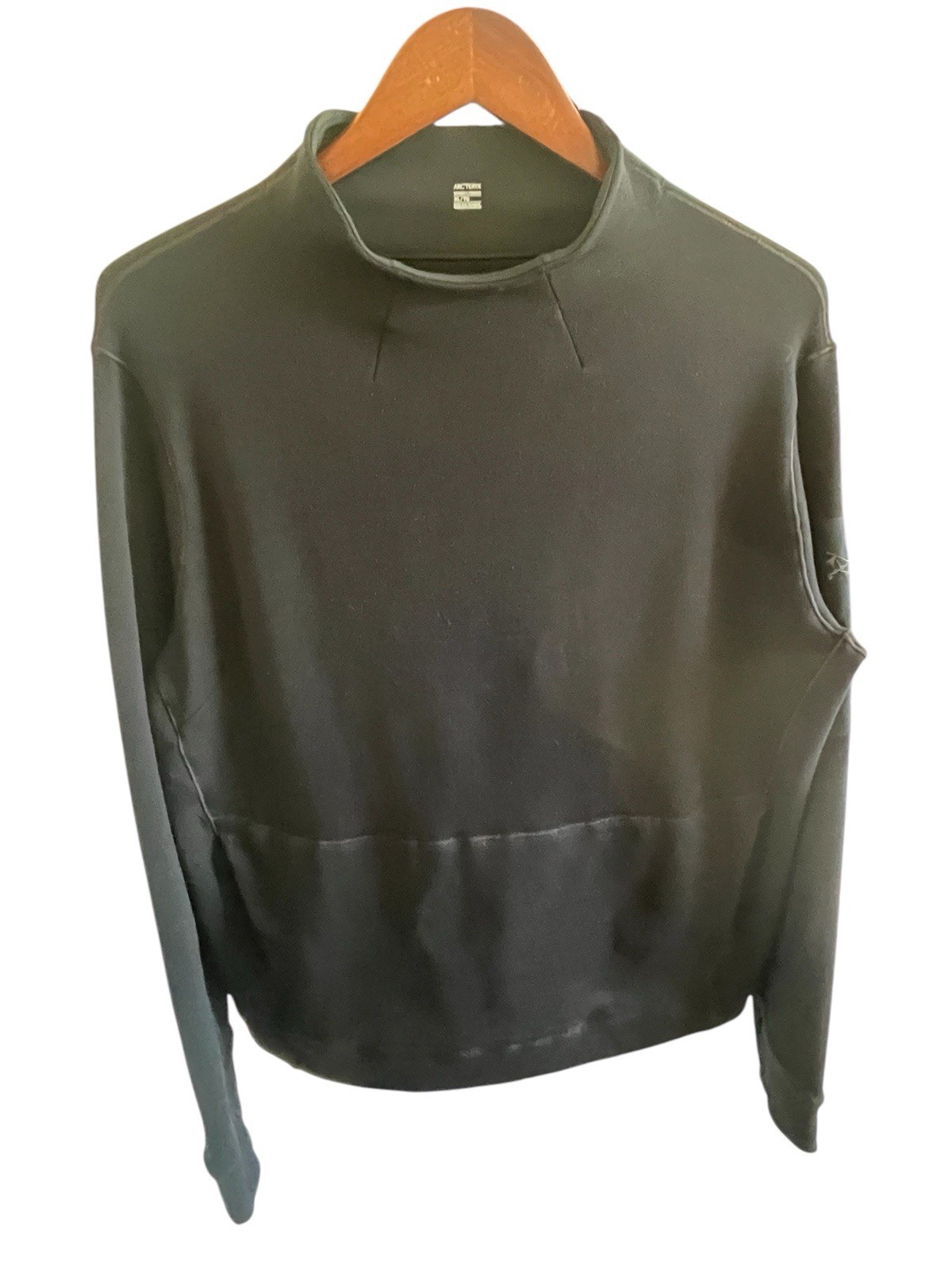 ARC'TERYX Maglione Arcteryx donna XL nero RHO finto collo manica lunga strato base