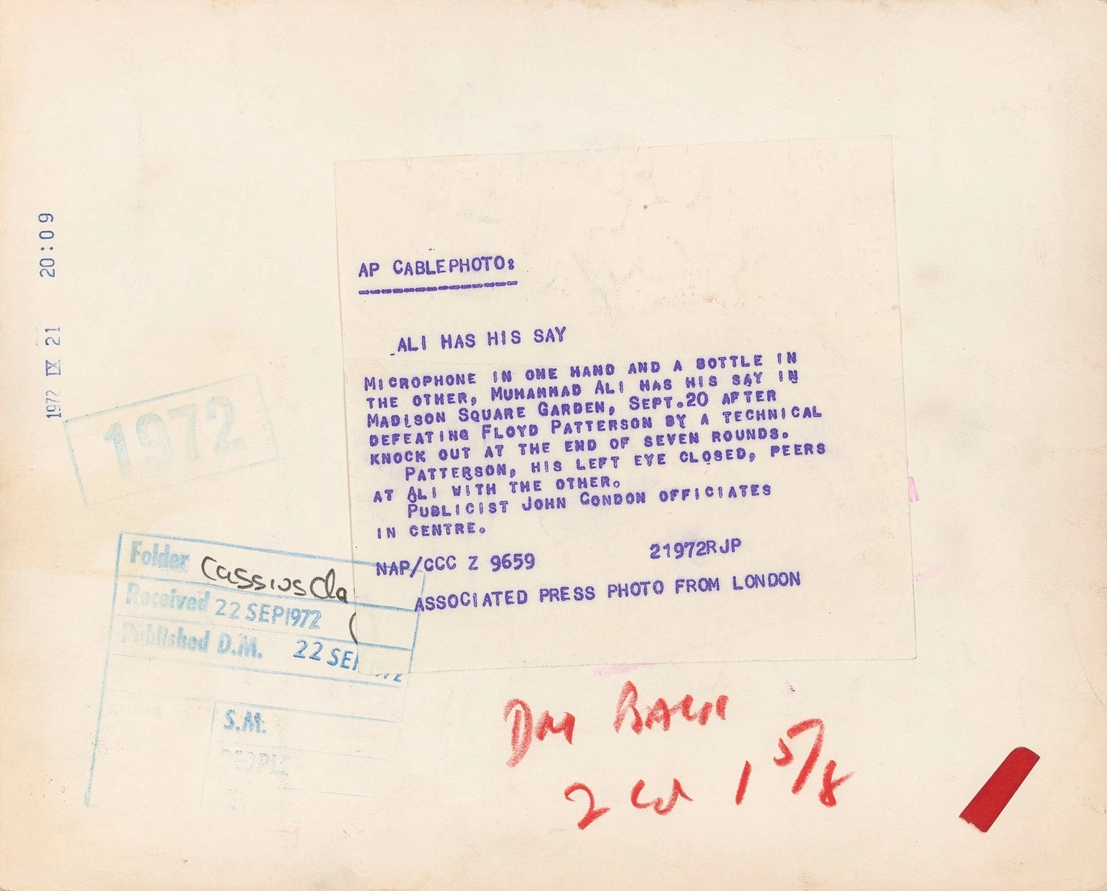 Floyd Patterson Muhammad Ali オリジナル プレス写真 Muhammad Ali #163151 - 画像2/2