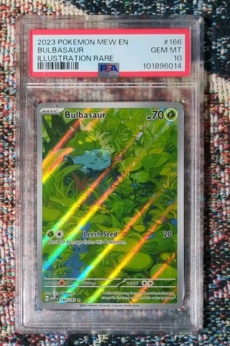 2023 POKEMON MEW EN-151 ILLUSTRATION RARE #166 BULBASAUR PSA 10