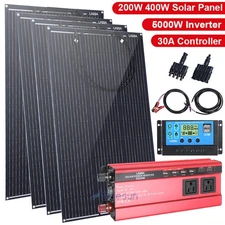 5000W Complete Solar Power Generator Solar Panel Kit Home RV Camper Off Grid