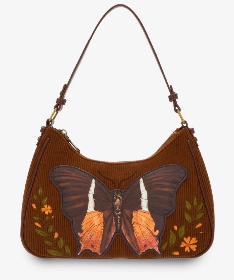 NWT Butterfly Patch CORDUROY Shoulder BAG & WALLET! Whimsigoth Fairy  - Image 4 of 4