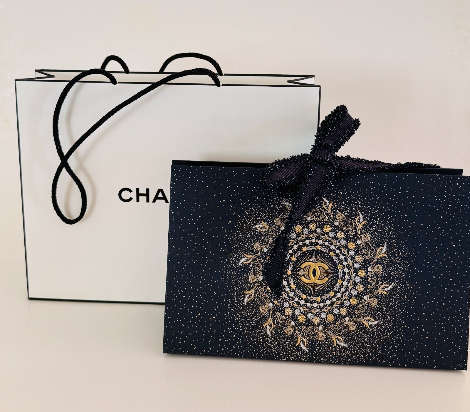 CHANEL Holidays 2025 Classic Shopping Gift Bag Embossed logo