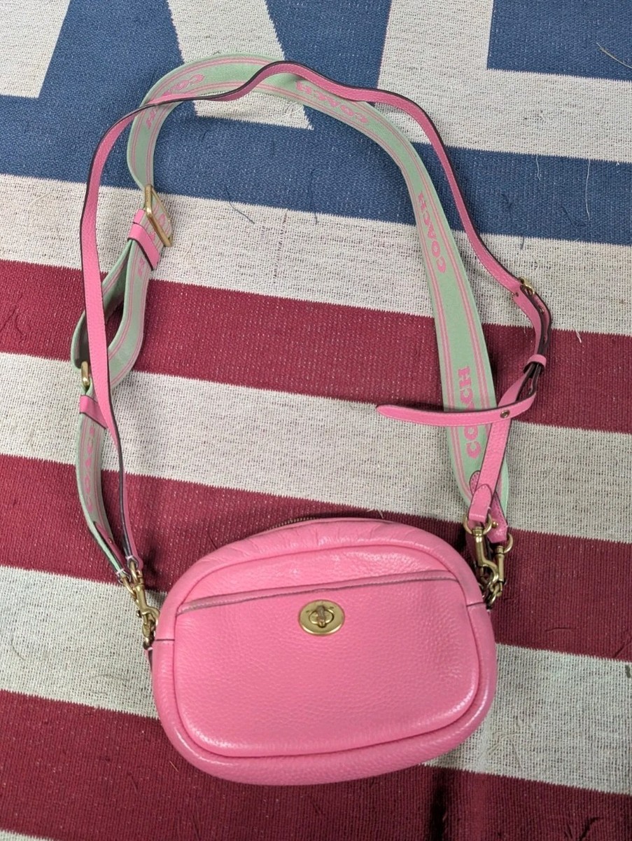 COACH Camera Shoulder Crossbody Bag Bubblegum Pink Two Straps