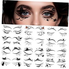 24 PCS Halloween Makeup Eye Temporary Tattoos Waterproof, Halloween Eye Tattoos