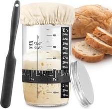 Sourdough Starter Jar, 24 oz Sourdough Starter Kit with Date Marked Feeding Band