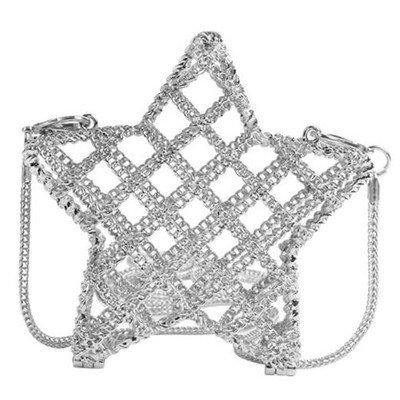 Mini Evening Bag, Metal Purse Crossbody Handbag for Girls Kids, Women Star