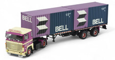 TEKNO,SCANIA 140 4x2 with container door 2x 20 feet 2 axles DE WILDE, 1/50, T...