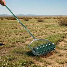 18in Lawn Aerator, Heavy Duty Rolling Aerator Lawn Tool, Lawn Aerator Green US