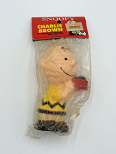 PEANUTS FIGURE VINYL SQUEAK TOY CHARLIE BROWN NEW SEALED VINTAGE