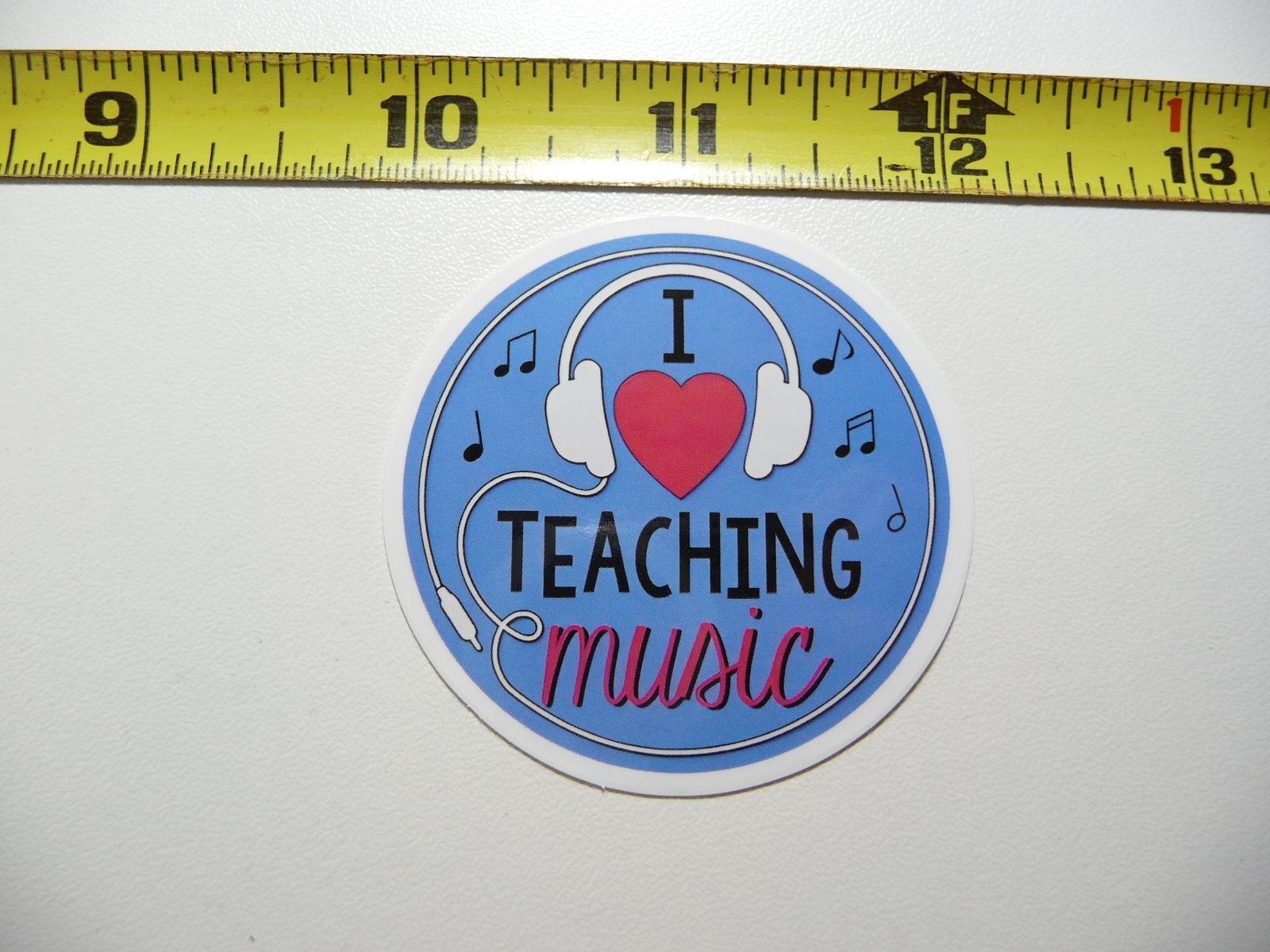 Music Teacher Heart Decal Sticker for Band and Song Lovers