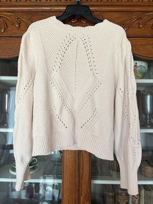 NWT Cynthia Rowley Size L Women Ivory Long Sleeved Incredibly Soft Sweater