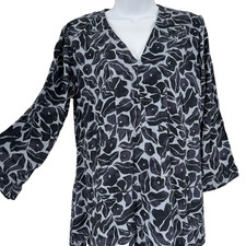 Garnet Hill Floral Lagenlook Dress Womens XS Oversized Country Cottage Blue