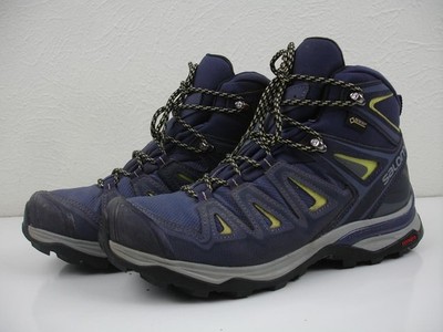 Women's 8.5 M Salomon X Ultra 3 Mid Top Gore-Tex Hiking Trail Boots Blue 398691