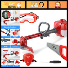 Kids Pretend Weed Wacker Trimmer Play Tool Set with Goggles for Garden Fun