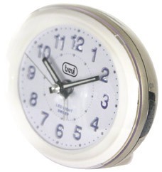 Réveil Rétro Trevi SL3090 M - Cadran Lumineux LED - Mouvement Silencieux - Acier Inox Brossé - Design Urbain