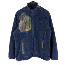 Polo Ralph Lauren giacca uomo grande blu navy mimetico pile sherpa pile profondo zip intera
