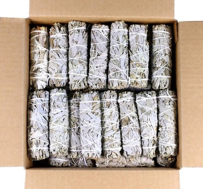  4 Inch 12-Pack Organic California White Sage Smudge Sticks Bulk 