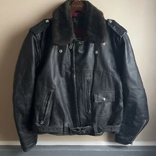 Vintage SEARS OAKBROOK LEATHER D POCKET JACKET 42 LAMB SHERLING HERCULES QUALITY