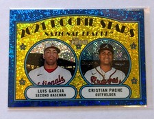 2021 Topps Heritage Chrome Luis Garcia Cristian Pache Rookie Stars Blue Sparkle