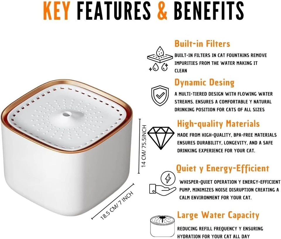 Automatic Pet Water Fountain Dispenser Cat Dog Drinking Bowl 3L Capacity +Filter - Image 4 of 4