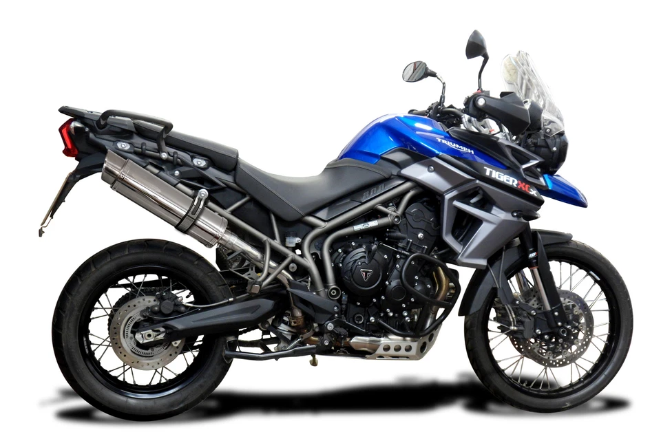 Круглый глушитель выхлопной системы Triumph Tiger 800 Delkevic 14 дюймов из нержавеющей стали насадка 11-19 - Изображение 3 из 4