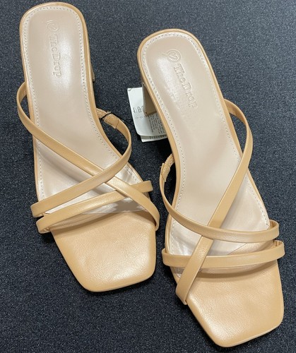Neu mit Etikett The Drop Amelie Slipper eckige Zehenpartie Größe US 7,5 Riemchen hautfarben hellbraun - Bild 4 von 12