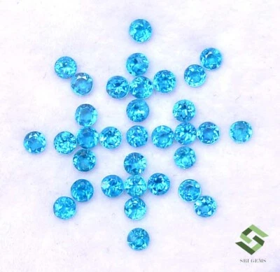Natürlich Apatit Rund Schliff 2.50 MM Menge 34 Stück 2.18 Cts Facettiert Lose - Bild 1 von 4
