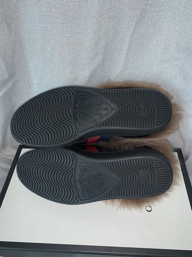 Limited E Gucci Men's Unisex Fur Lined Ace Sneakers Trainers UK 6.5 US 7.5 40.5 - 第 7/7 張圖片