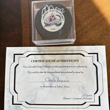 Claude Lemieux Signed Hockey Puck - Colorado Avalanche