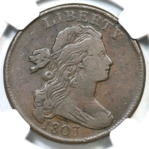 1803 S-259 R-4 NGC VF 25 Draped Bust Large Cent Coin 1c