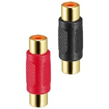 Insignia RCA Coupler - 2 Pack - Black/Red  NS...