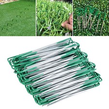 Artificial Grass U Pins Half Green Metal Galvanised Pegs Staples Weed Astro Turf