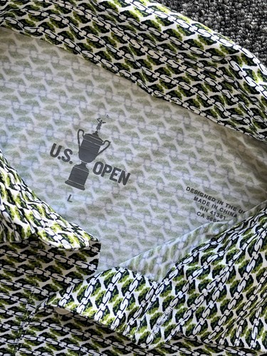 U.S. Open Torrey Pines Tree All Over Short Sleeve Polo Shirt Men's Large Green - Picture 6 of 10