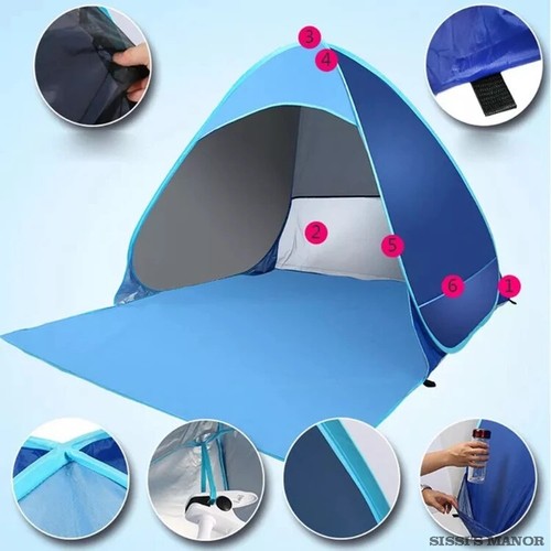 2-3Persons Pop Up Beach Tent Automatic Quickly Open Outdoor UV50+ Portable Mat - Picture 20 of 32