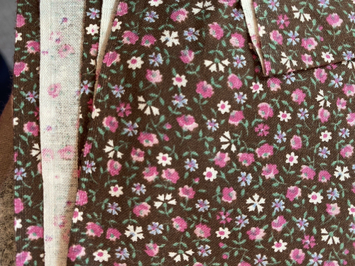 Vintage Calico Cotton fabric brown pink prairie 7 yds available BTY x 45"w - Picture 2 of 2