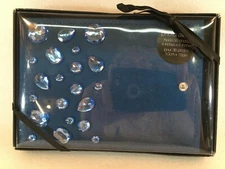 BED BATH & BEYOND Blue Jeweled Photo Album Holds 30 Photos 4x6
