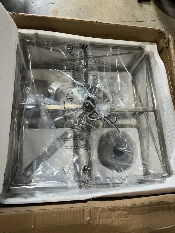 BD2061 20” Indoor 4-Light Square Brushed Nickel Ceiling Fan Oaks Aura Bella Depo - Image 3 of 4