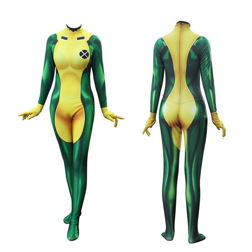 X-Men Movie Rogue Cosplay Costumes Jumpsuit Bodysuit Halloween Party Gift Suits! - Picture 13 of 14