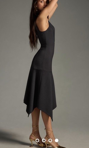Anthropologie Mock-Neck Lace-Inset Fit & Flare Dress Size S - Picture 3 of 10