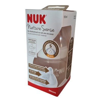 NUK  Nature Sense Babyflasche mit Trinksauger 150 ml Gr S 0-6 Mon. NEU OVP