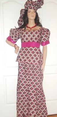 Pink African Wax Skirt and Blouse, African Outfit, Nigerian Dress, African Dress