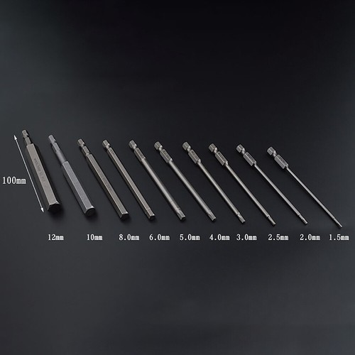 Hex Security Bit Set 75mm 100mm Long Reach Tamper Proof Screwdriver Bits - Picture 3 of 13