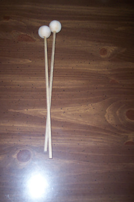 marimba & xylophone mallets- set of two mallets - hard wood --1 1/4 inch ball.