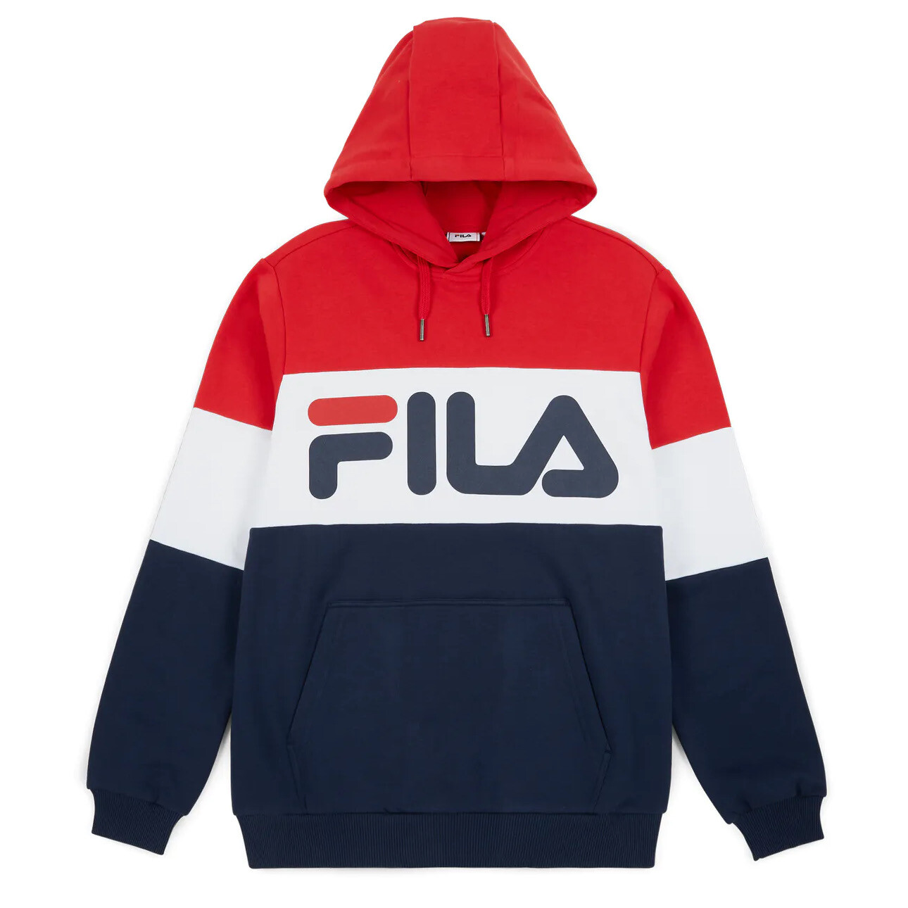 FILA FELPA NIGHT BLOCKED HOODIE 687001 660344 ROSSO BIANCO BLU G06 TAGLIA M
