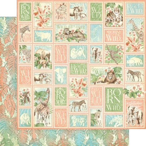 GRAPHIC 45 "WILD AND FREE" PAPER BUNDLE- ANIMALS RETIRED SCRAPJACK'S PL - Picture 11 of 12