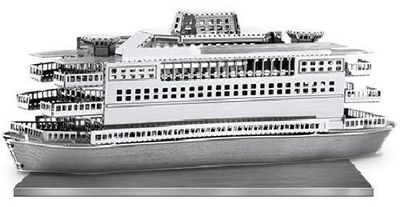 Fascinations Metal Earth Commuter Ferry Boat 3D Puzzle - Laser Cut Steel Model Kit For Teens & Adults-1133433